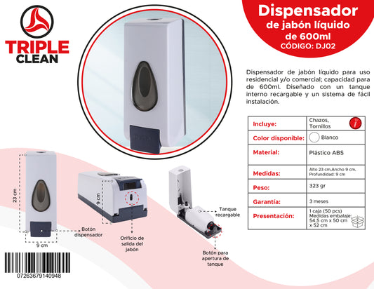 AquaPure Dispensador de Jabón Líquido 600 ml